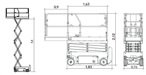 Ножничный подъемник LGMG AS0607